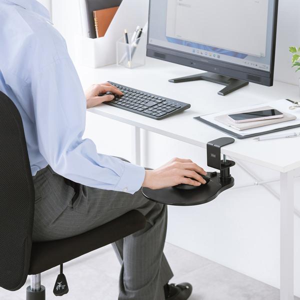 サンワサプライ SANWA 回転式 マウステーブル ブラック 収納可 簡単取り付け ブラック MPD-TB1BK | SANWA SUPPLY | 04