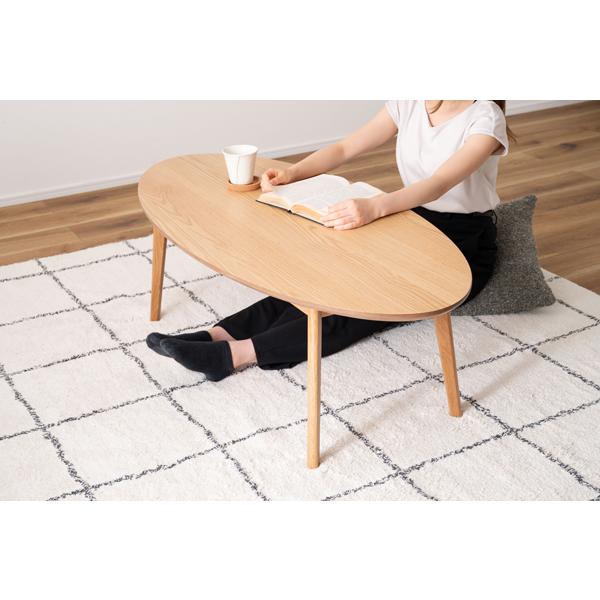 直送品 東谷 オーバルテーブル 幅120×奥行55cm ナチュラル MTK-443NA | 東谷 | 06