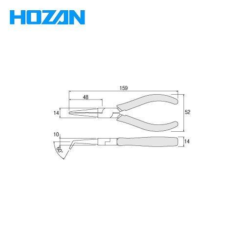ホーザン HOZAN 先曲がりラジオペンチ P-12 | HOZAN | 01