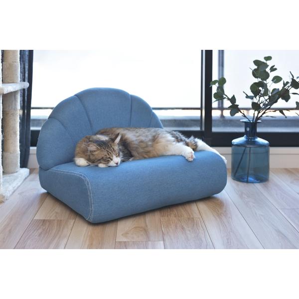 直送品 東谷 ペット ソファ 幅59cm 奥行50cm 高さ40×SH18cm ブルー PET-65 | 東谷 | 03