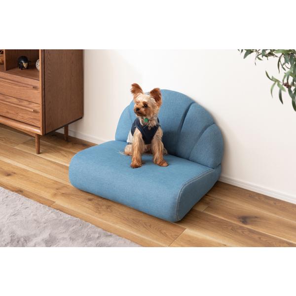 直送品 東谷 ペット ソファ 幅59cm 奥行50cm 高さ40×SH18cm ブルー PET-65 | 東谷 | 07