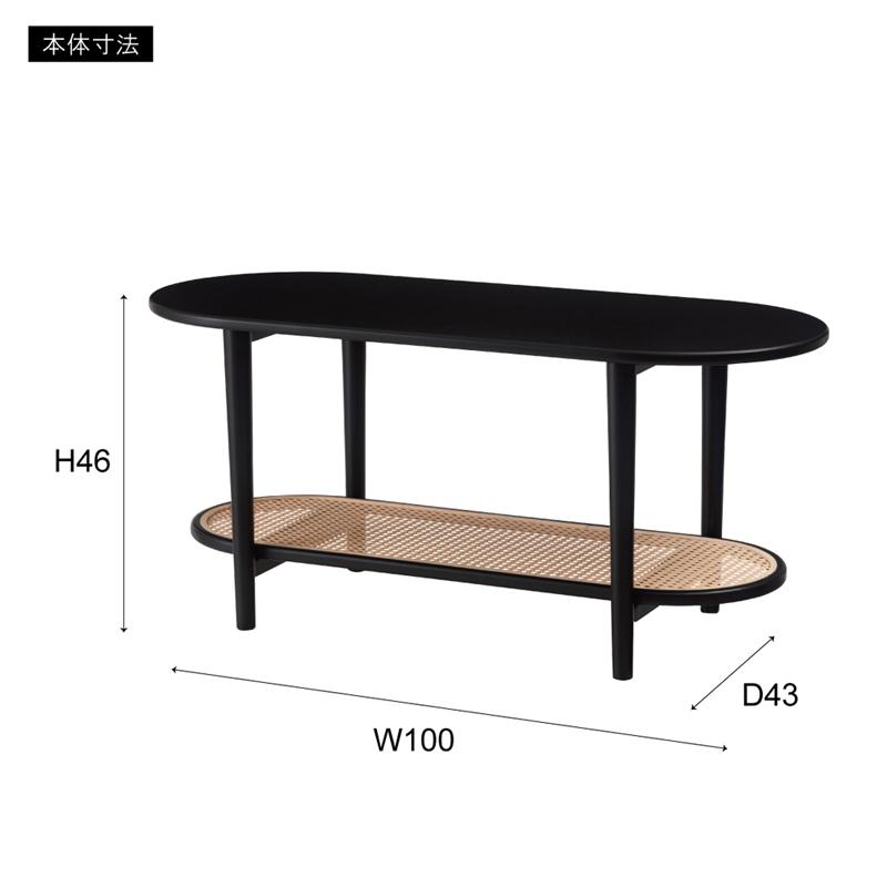 直送品 東谷 リビングテーブル W100×D43×H46cm ブラック PT-472BK | 東谷 | 02