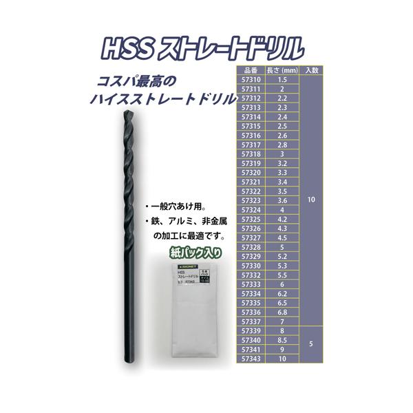 HSSストレートドリル 2.4mm 10本パック SKH51 シグネット SIGNET 57314