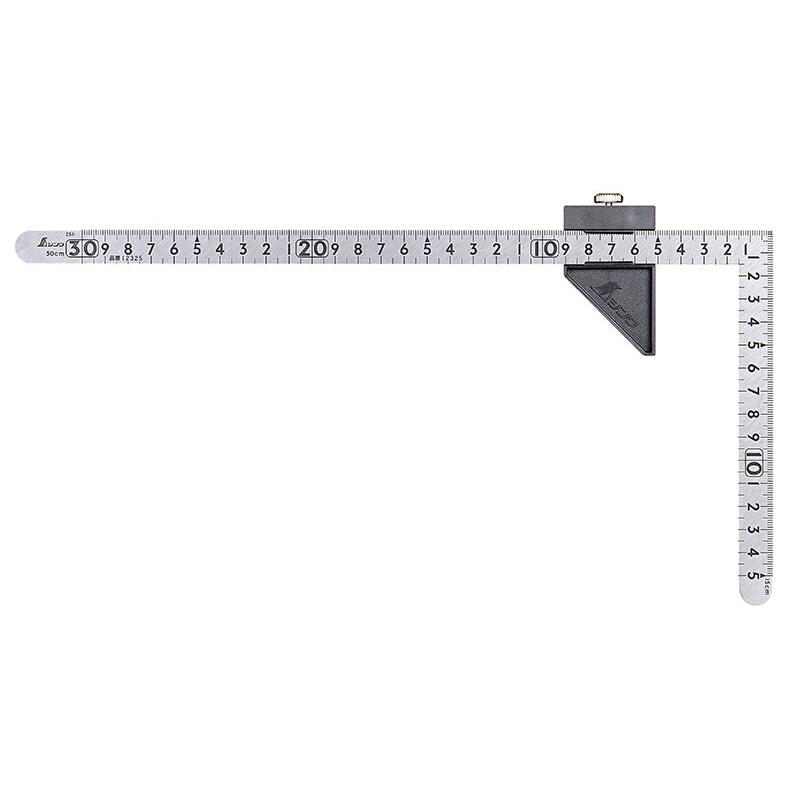 シンワ測定 曲尺小型 平 ステン 30×15cm表裏同目 ストッパー付 12441 | シンワ（工具）