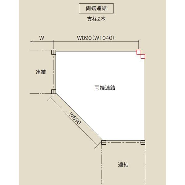 送料別途 直送品 軽中量コーナーラック (150kg/ 両側連結タイプ) アイボリー (間口1)690 (間口2)1040 (奥行)602 (高さ)1800mm サカエ RLWC-146WR_1