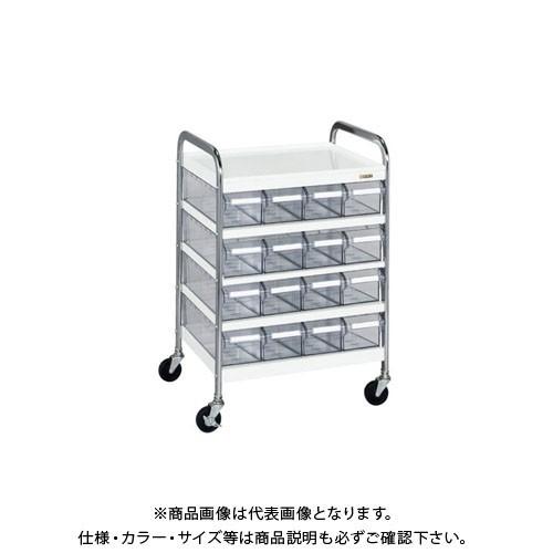 直送品 サカエ CSワゴン透明ボックス付 CSC-16T