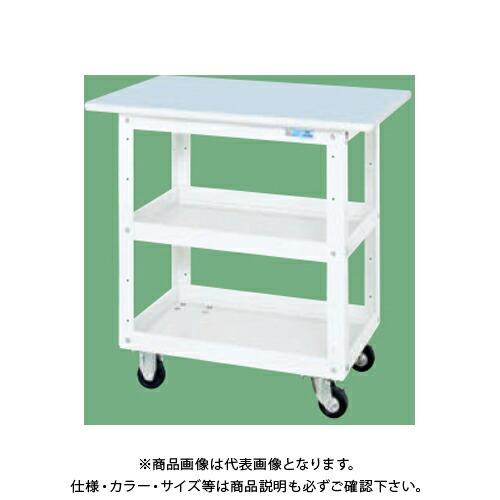 (運賃見積り)(直送品)サカエ SAKAE ニューCSスーパーワゴン(抗菌・抗ウイルス天板付) W750×D500×H760 (ホワイト×ブルー) CSWA-607VBJW