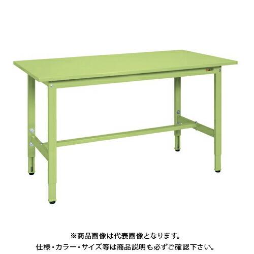 (運賃見積り)(直送品)サカエ SAKAE 軽量高さ調整作業台TKSタイプ W1800×D600×H740〜940 グリーン TKS-186S