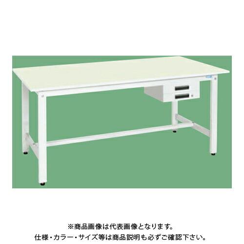 (運賃見積り)(直送品)サカエ SAKAE 軽量作業台(抗ウイルス天板) キャビネット2段 W1800×D900×H800 (ホワイト×グリーン) KH-70BVPG