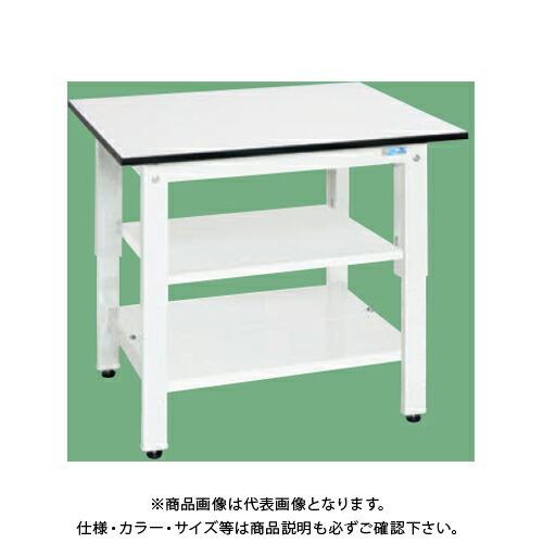 (運賃見積り)(直送品)サカエ SAKAE 軽量作業台(KHタイプ/ポリエステル天板/中板・中棚付) W900×D600×H800 パールホワイト KH-38T2LW