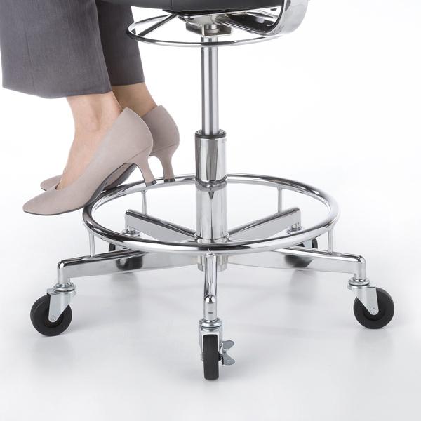 送料別途 直送品 サンワサプライ SANWA 作業用ワークスツール 回転式背もたれ レザー張り ブラック SNC-RD10VBK | SANWA SUPPLY | 05