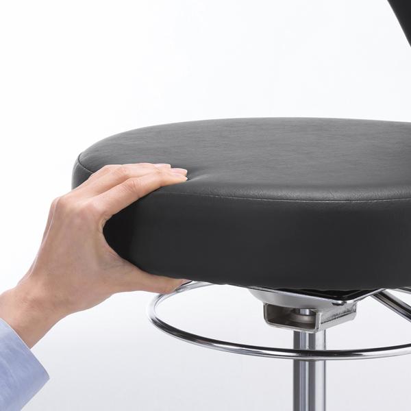 送料別途 直送品 サンワサプライ SANWA 作業用ワークスツール 回転式背もたれ レザー張り ブラック SNC-RD10VBK | SANWA SUPPLY | 06