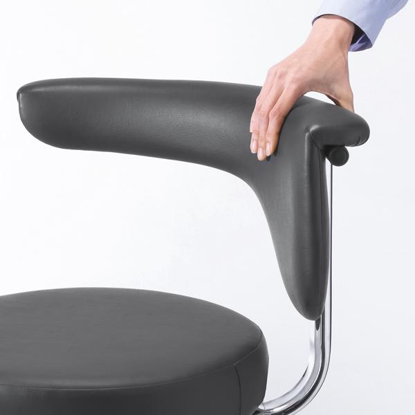 送料別途 直送品 サンワサプライ SANWA 作業用ワークスツール 回転式背もたれ レザー張り ブラック SNC-RD10VBK | SANWA SUPPLY | 07