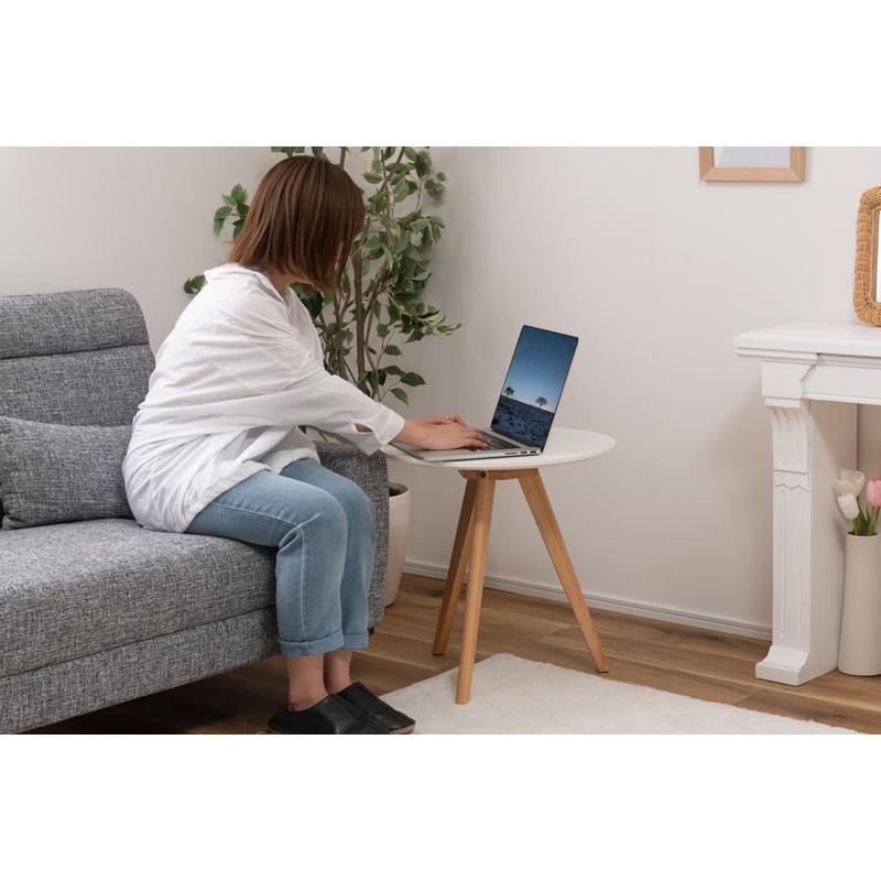 直送品 東谷 ラウンドサイドテーブル W50×D50×H50cm ホワイト TAP-005WH | 東谷 | 05