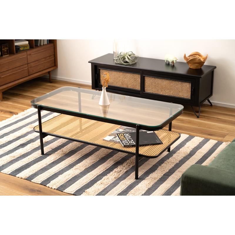 (欠品中)直送品 東谷 AZUMAYA リビングテーブル W110×D54.5×H40.5 ブラック TOE-130BK | 東谷 | 07