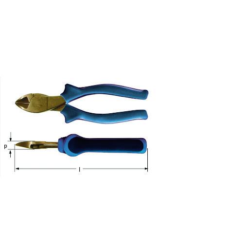 Ampcoスイス 防爆ダイアゴナルカッター 銅線切断4mm 全長155mm EK1550B | 