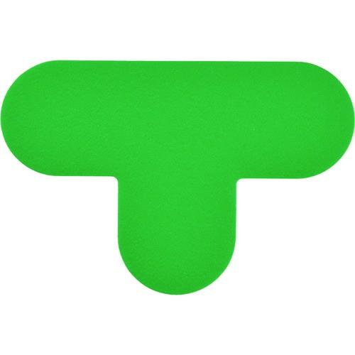 緑十字 路面表示ステッカー T型 緑 QCT-G 100×150mm 10枚組 PVC 403021 | 