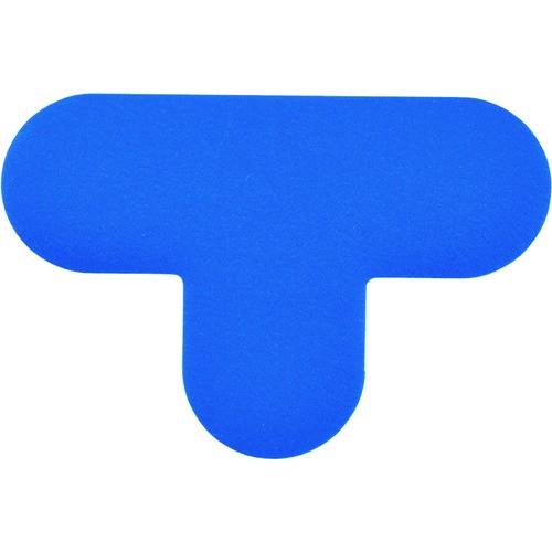 緑十字 路面表示ステッカー T型 青 QCT-BL 100×150mm 10枚組 PVC 403024 | 