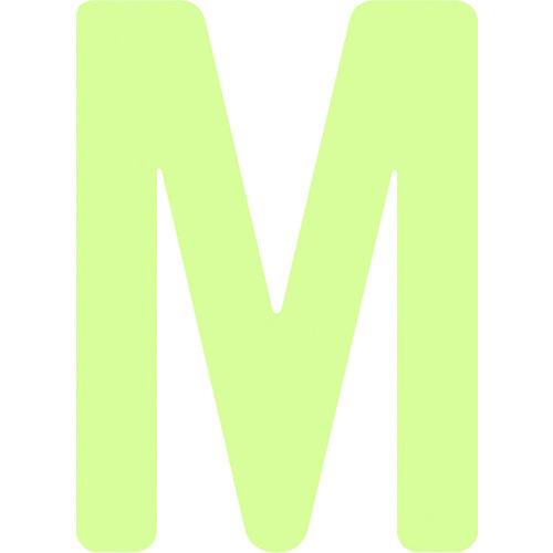 IM 非常用標識 中輝度蓄光カッテイング文字 英字 M 粘着シール 50×36mm AILUMI50-M | 