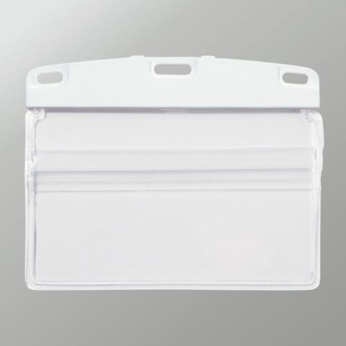 OP 名札用ケース ソフトタイプ ヨコ名刺 補強付 (10枚入) NX-124-WH | 