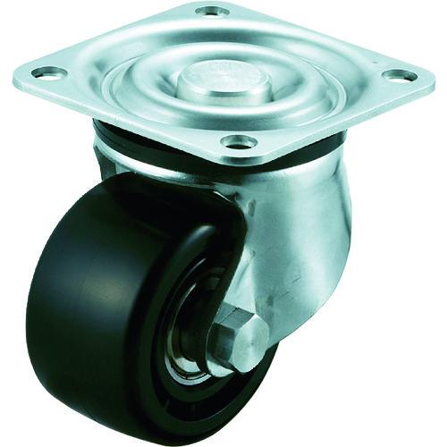ユーエイ プレート式 自在 ステンレス低床キャスター 強化ナイロン 車輪径65mm Hタイプ SUS-HG型 取付寸法71×71 SUS-HG-65GNB | 