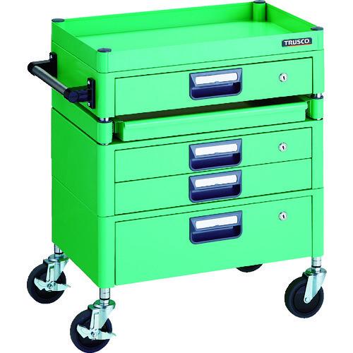 (送料別途)(直送品)TRUSCO ツールワゴン フェニックスワゴン 省音 600X400 H740 引出付 スライド1段 ヤンググリーン PEW-761M1VXZ-YG 763-W 花・ガーデン・DIY 送料別途直送品TRUSCO ツールワゴン