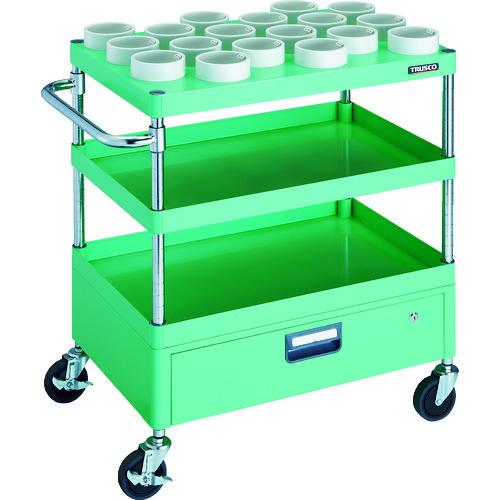 (送料別途)(直送品)TRUSCO ツールワゴン フェニックスワゴン 750X500 1段引出付 HSK100A ヤンググリーン PEW-TL972DV-YG