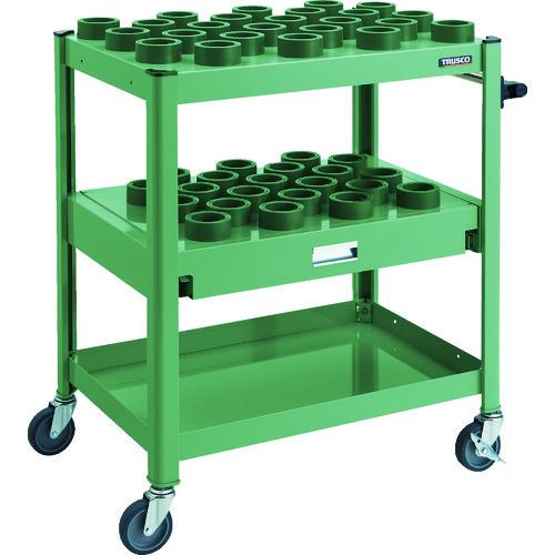 (直送品)TRUSCO TCW型ツーリングワゴン HSK63A BT40 NT40 45個 スライド棚付 GN色 TCW-TE02CA-GN □TRUSCO TCW型ツーリングワゴン HSK63A BT40 NT40 45個 スライド棚