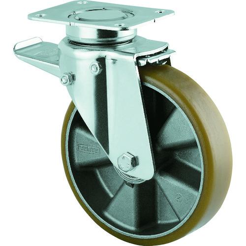 テンテキャスター 重荷重用高性能旋回キャスター“DELTA”(ウレタン車輪) φ200自在式(トータルロック付) 3642ITP200P63 CONVEX | 