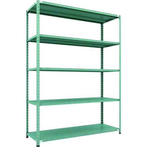 (直送品)TRUSCO CB型セミボルトレス軽量棚 1800X600XH2400 5段 グリーン CB-8665-GN