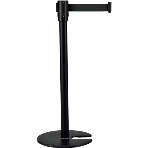 (直送品)緑十字 ベルトパーテーション 本体:ブラック ベルト:黒 UBP-BK 高さ890mm スチール製 332135