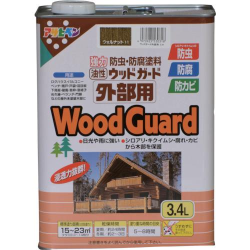 アサヒペン ウッドガード外部用 3.4L ウォルナット 530318 | 