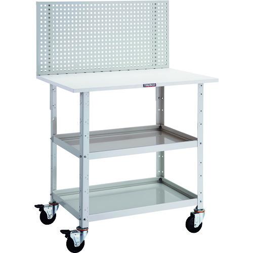 (送料別途)(直送品)TRUSCO ツールワゴン バーディーワゴン 上部パンチングパネル 天板仕様 600×400×1352 ホワイト BDW-P972T-W