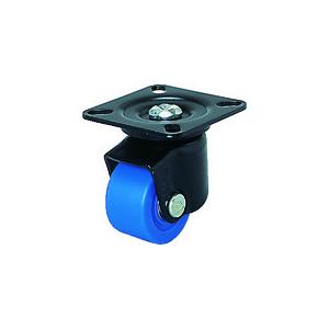 シシク 低床重荷重用キャスター 自在 50径 モノマーキャスティングナイロン車輪 焼付ブラック HJ-50B-MC | 