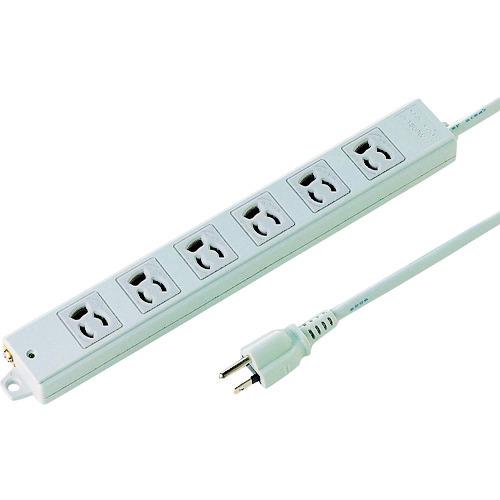 SANWA 工事物件タップ 抜け止めコンセント 6個口 ケーブル長10m TAP-K6-10 | 