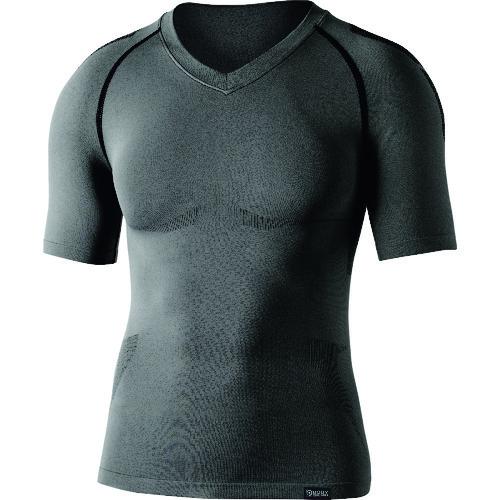 おたふく BTデュアルクロス ショートスリーブVネックシャツ グレー/ブラック S〜M JW-591-39-S〜M | 