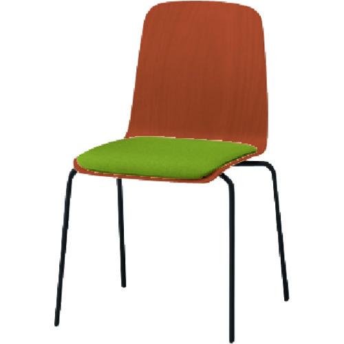 (送料別途)(直送品)イトーキ ノットワーク背座一体チェア座パッド付 背座ラスティックビーチM・脚サテンブラック・布地リーフグリーン KLL-120C-TTQ3 | 