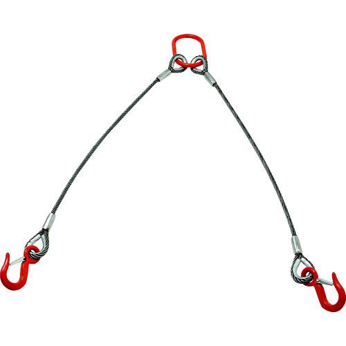 TRUSCO 2本吊り玉掛けワイヤロープスリング アルミロックスリング フック付き 6mmX1.5m TWEL-2P-6S1.5 | TRUSCO中山