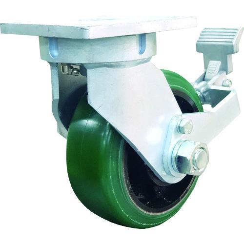 SAMSONG 鍛造型 重荷重用 耐熱ウレタン車 自在ストッパー付(固定切り替え機能PSL取り付け可能) 152mm TP7360-01-PCI-WB-PSL