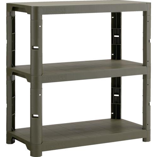 TRUSCO プラ棚 高さ943-3段タイプ コーナーキャップ4個付 つや消しОD TPT-3343C-MOD | 