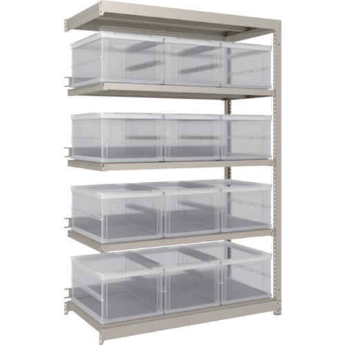 (送料別途)(直送品)TRUSCO スチールラック M1.5型 オリコン保管タイプ H1800XW1160XD595 TSK-О40B透明X12個付 連結 M1.5-6465-40LX12B | 