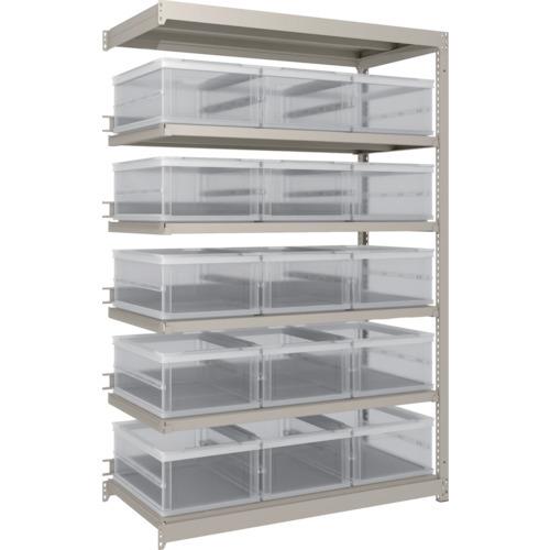 (送料別途)(直送品)TRUSCO スチールラック M1.5型 オリコン保管タイプ H1800XW1160XD595 TSK-О30B透明X15個付 連結 M1.5-6466-30LX15B | 