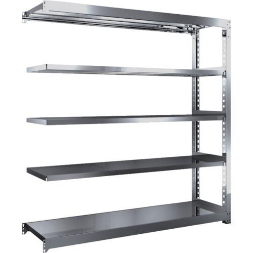 (送料別途)(直送品)TRUSCO ステンレス製中量ボルトレス棚 SM3型 W1800×D471×H1800 5段 連結 SM3-6655B