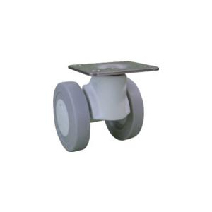 パーツ キャスパッド プレート式双輪キャスターエラストマー車 荷重117.6 白 CNPS75UW | 