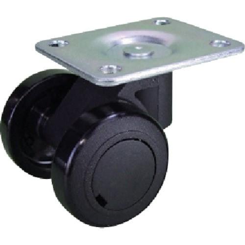 パーツ キャスパッド プレート式双輪キャスターナイロン車 荷重58.8 黒 CNPF50B | 