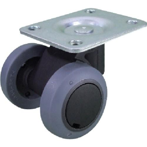 パーツ キャスパッド プレート式双輪キャスターエラストマー車 荷重58.8 黒 CNPF50UB | 