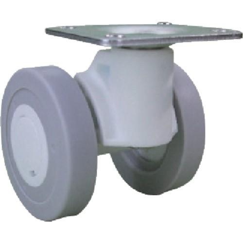 パーツ キャスパッド プレート式双輪キャスターエラストマー車 荷重117.6 白 CNPF75UW | 