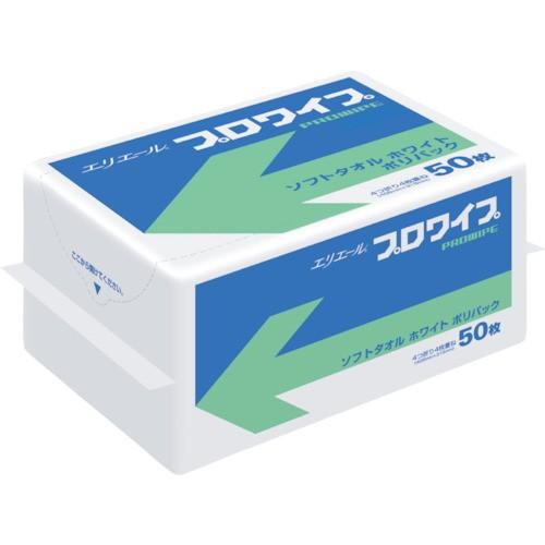 (送料別途)(直送品)エリエール プロワイプソフトタオルホワイトポリパック50枚 703145