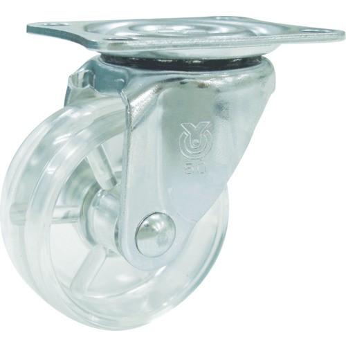 ユーエイ プレート式 自在 キャスター 透明ポリカーボネート 車輪径38mm Gタイプ G型 取付寸法36×28 G-38PC | 