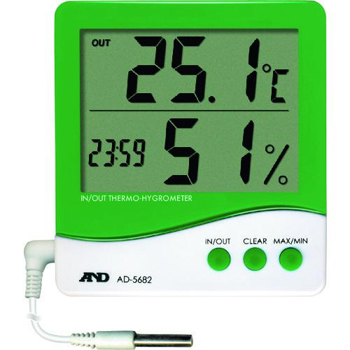 A&D 時計付き内外温度・湿度計 AD5682 | エー・アンド・デイ